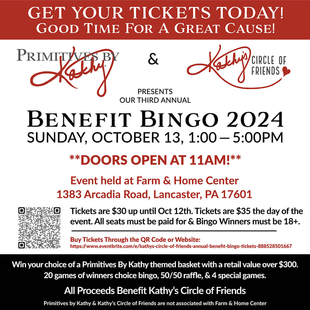 Benefit Bingo Event - October 13, 2024 - Kathy's Circle Of Friends